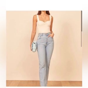 Reformation Sweetheart white tank top